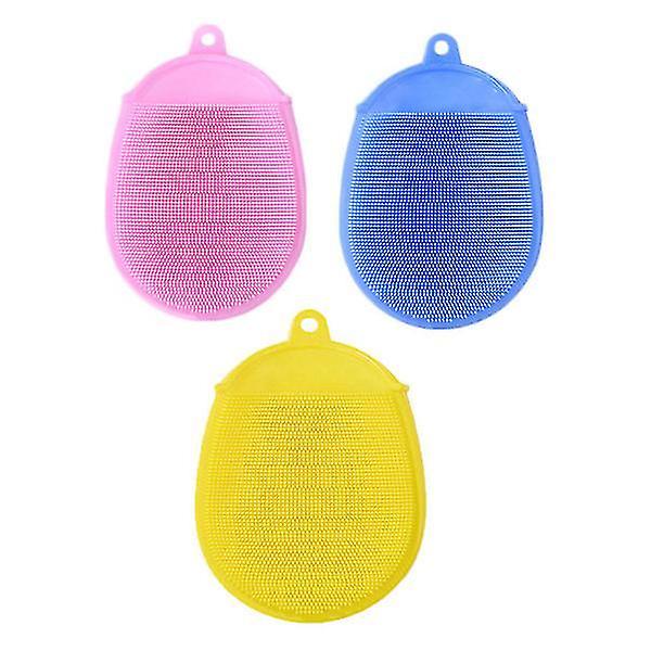 3pcs Silicone Bathing Brushes Skin Massager Cleaning Tools Rubbing Brushes