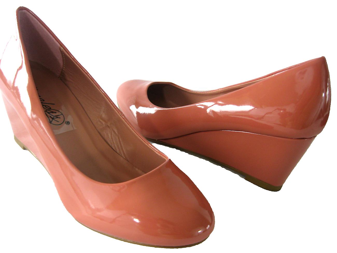 Rascal Patent Nathan Wedge Heel Court Shoes | Fruugo US