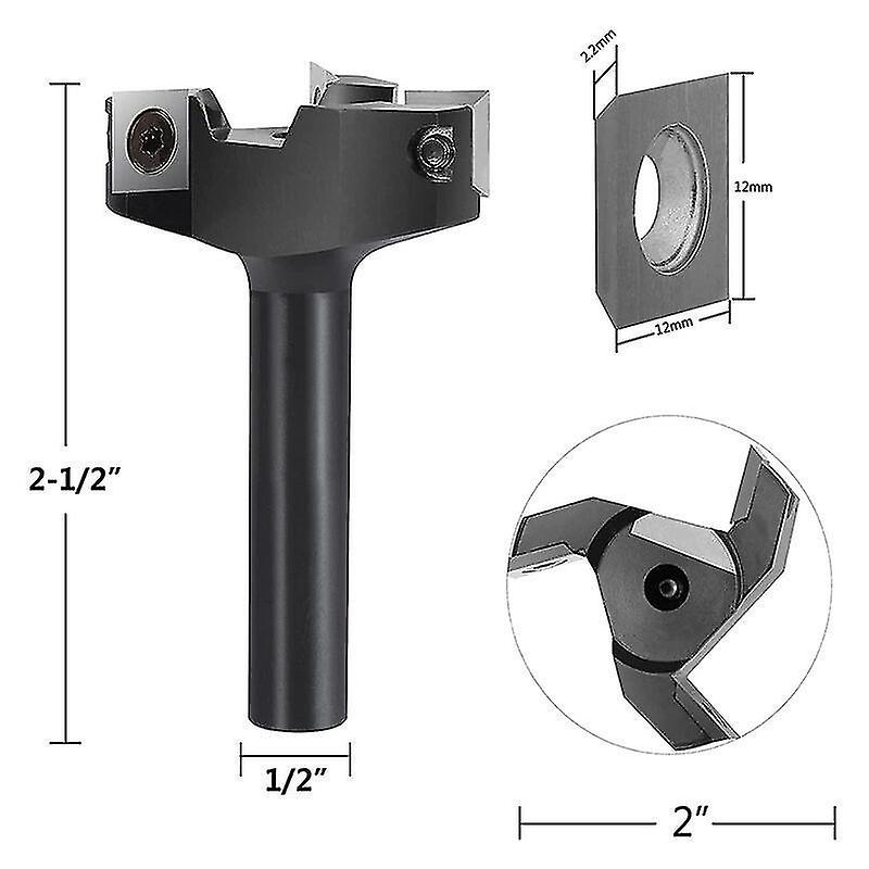12 Mm Face Cutter Shank 60 Mm Cutting Diameter With 3 Inserts Wood Cutter Router Planer Cutter Face