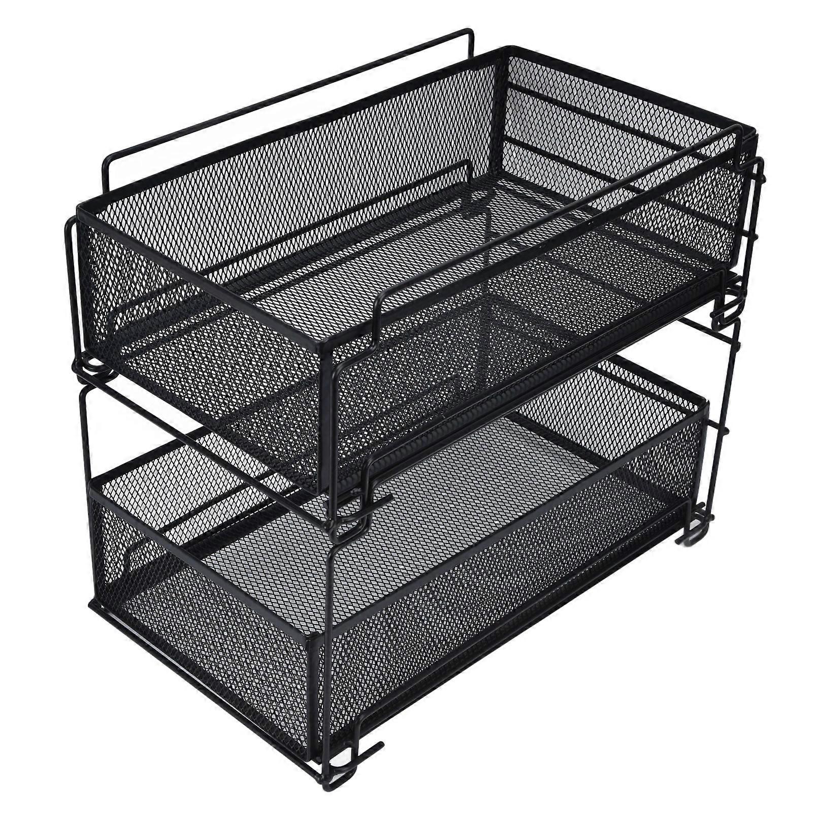 Kitchen Storage Drawer Basket Rack Multilayer Kitchen Shelf Sliding Under Sink Drawer