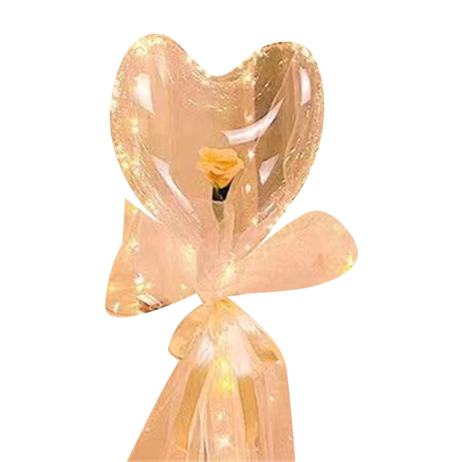 1 Set LED Balloon Inflatable DIY Heart-shaped Transparent Valentine's Day LED Luminous Balloon Holid