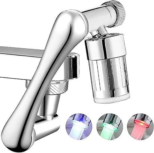 1440° Rotating Faucet Nozzle, Faucet Aerator with LED Lights, Faucet Aerator with Adjustable Knobs for Bathroom Kitchen, Faucet