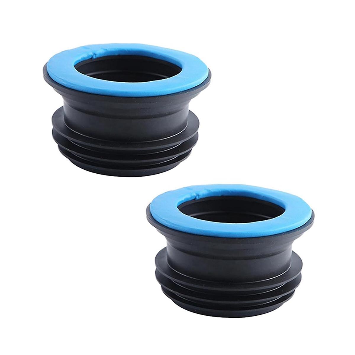 2PCS Toilet Seals,Anti-Odor Flange Ring,Integrated Drain Pipe Sealing Hose, Silicone Plug,Bathroom