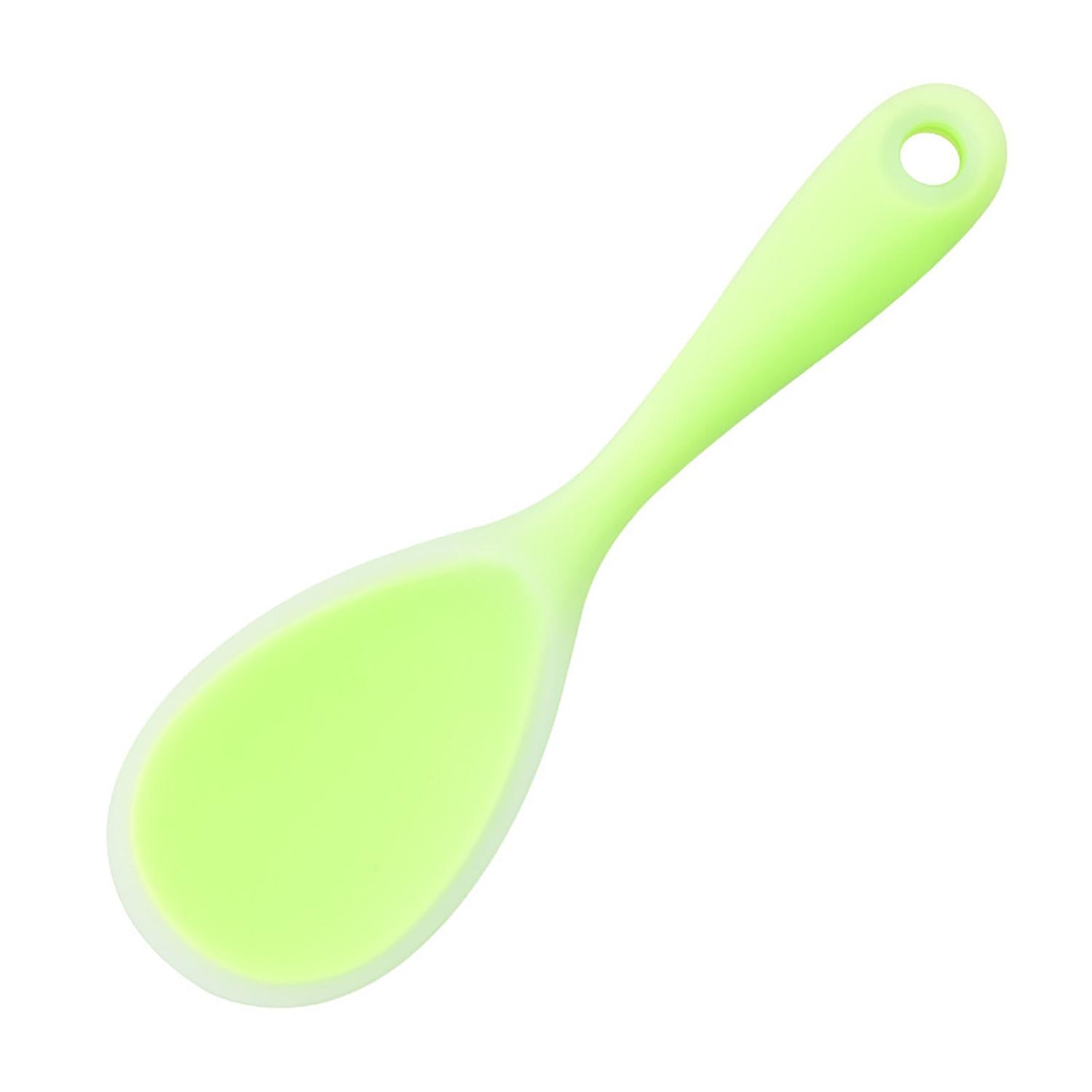 ZHOUBA Rice Spoon Thickened Hanging Hole Easily Cleaning Translucent Silicone Pan Cooking Tools Use