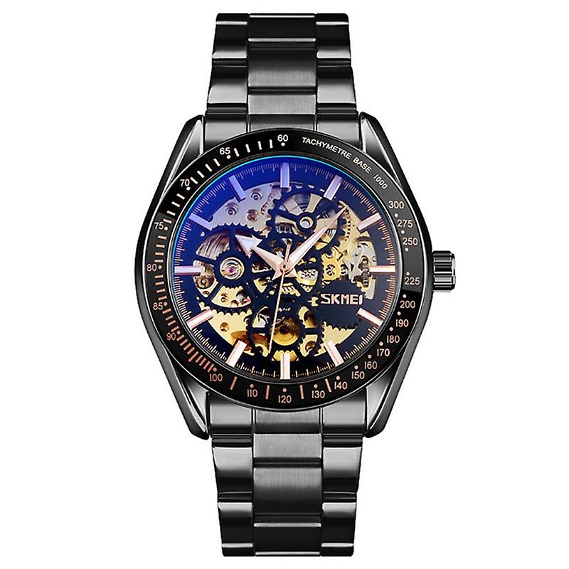SKMEI 9194 Men Automatic Skeleton Mechanical Watch Black