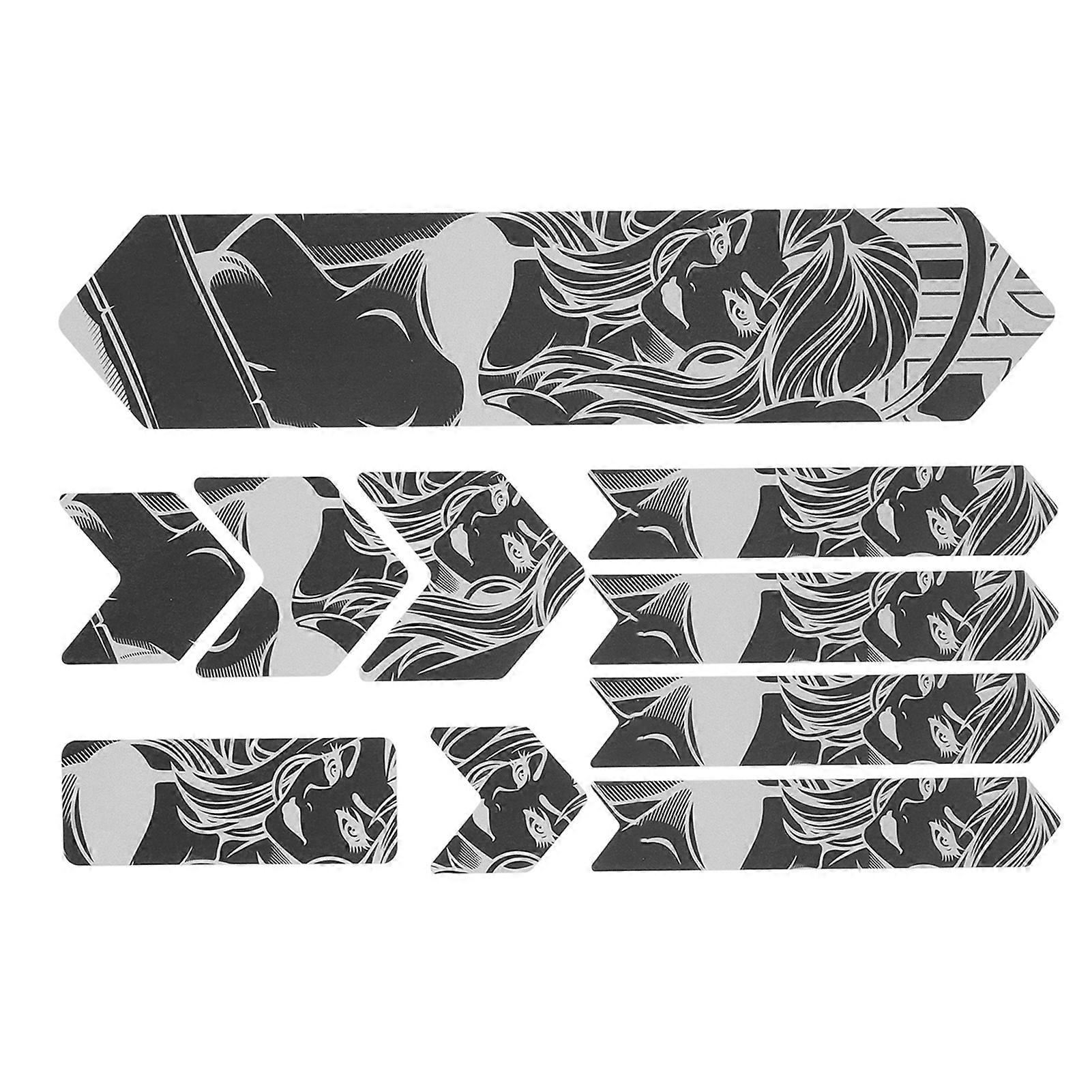 ENLEE 10Pcs/Set Bike Frame 3D Night Reflection Removeable Sticker 3D Reflective Bike Frame StickersBeauty Frame Sticker