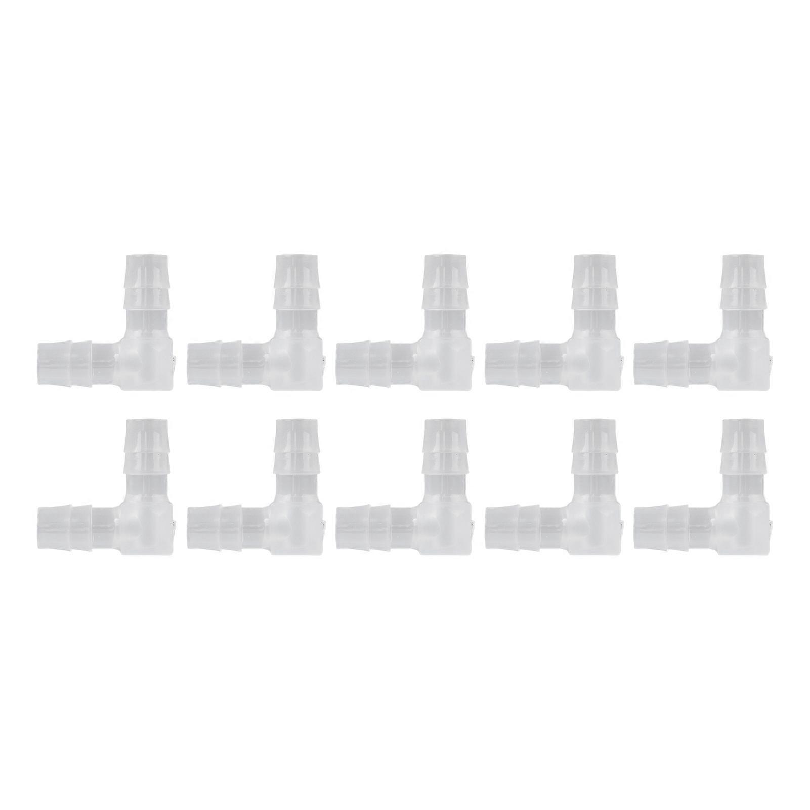 Raccord cannelé coudé à 90 degrés en plastique, 10 pièces, adaptateur en forme de L pour aquarium, 8 mm