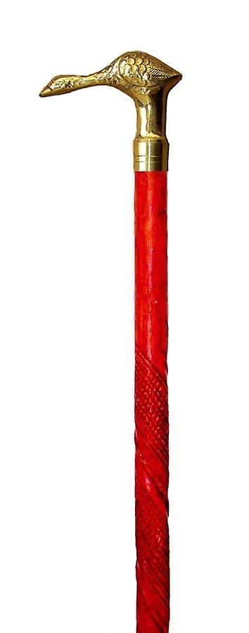 Cane Wooden Brass Goose - Costume Accessory
