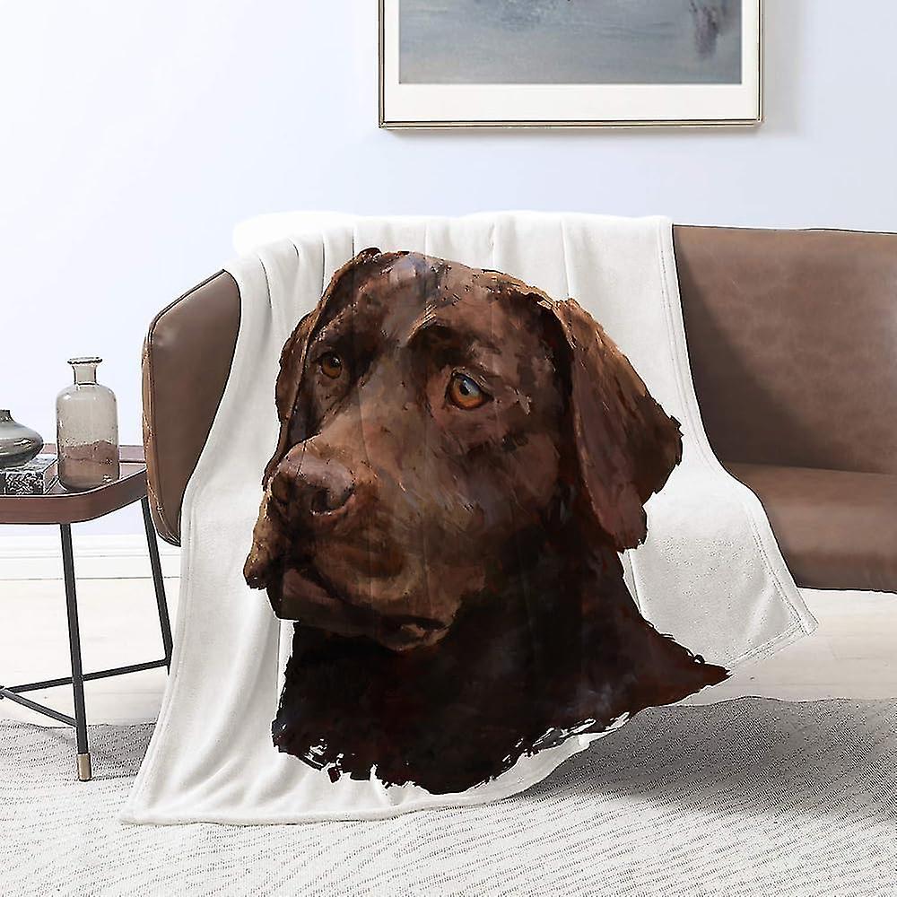 Flannel Blankets,brown Chocolate Labrador On Wildlife Palette Dog Dark Lab Abstract Adorable Bone Design,throws For Sofa Fluffy Blanket Bed Throw F Be