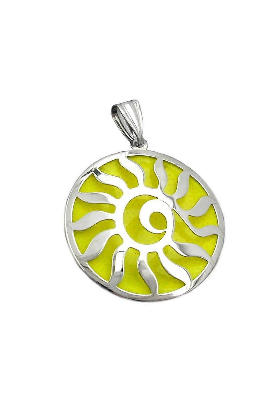 Pendant Sun Luminous Yellow Silver 925 - Gl93375