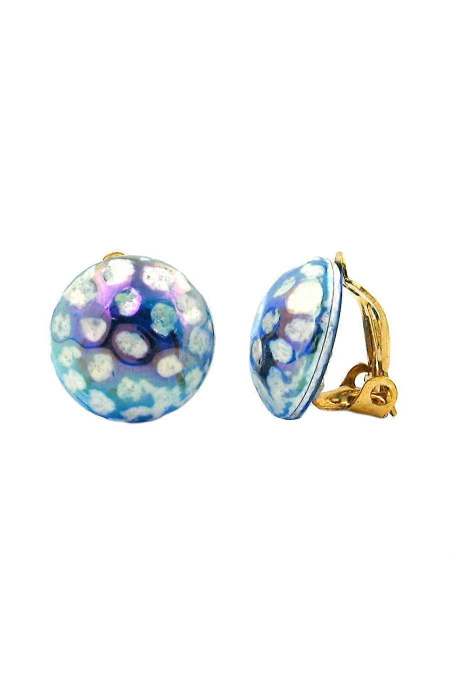 Clip-on Earring Blue White Color Effect - Gl00274