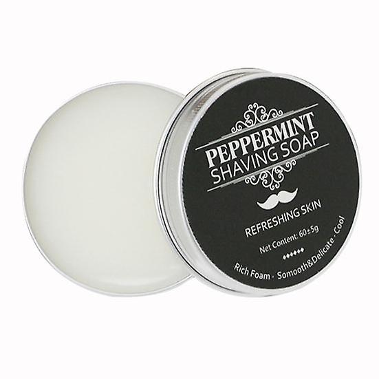 60g Beard Removal Cream Moisturize Gentle Lightweight Practical Peppermint Refreshing Skin Shaving Soap for Daily Use