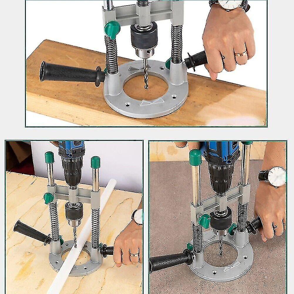 Power Tool Drilling Guide Adjustable Angle Drill Guide Pipe Drill Holder,(silver)(1pcs)