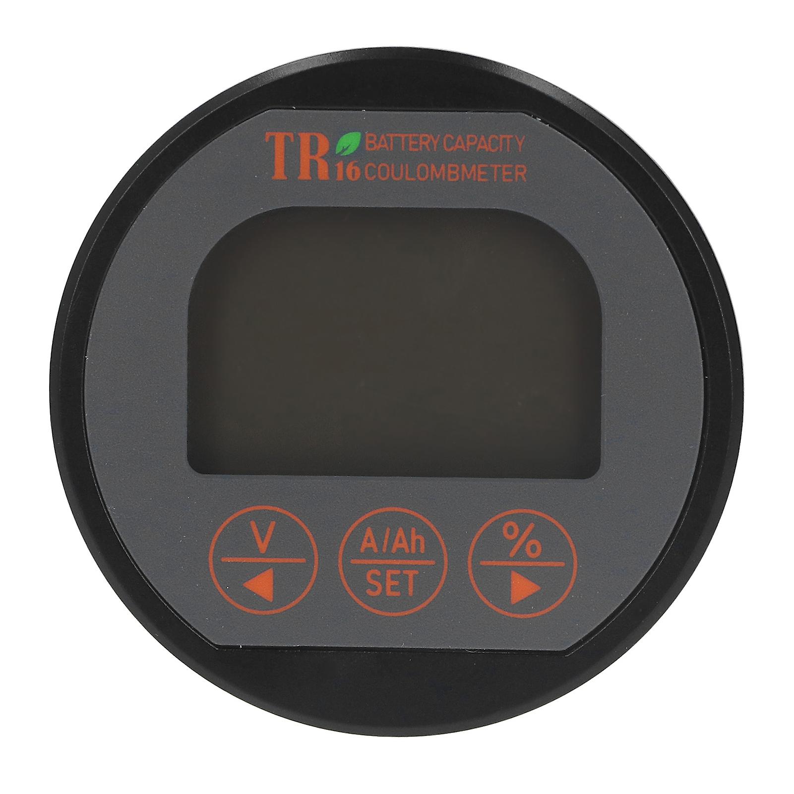Battery Meter Waterproof Round Accurate Measurement 8‑120V Range Battery Capacity Tester for Electric Car 100A