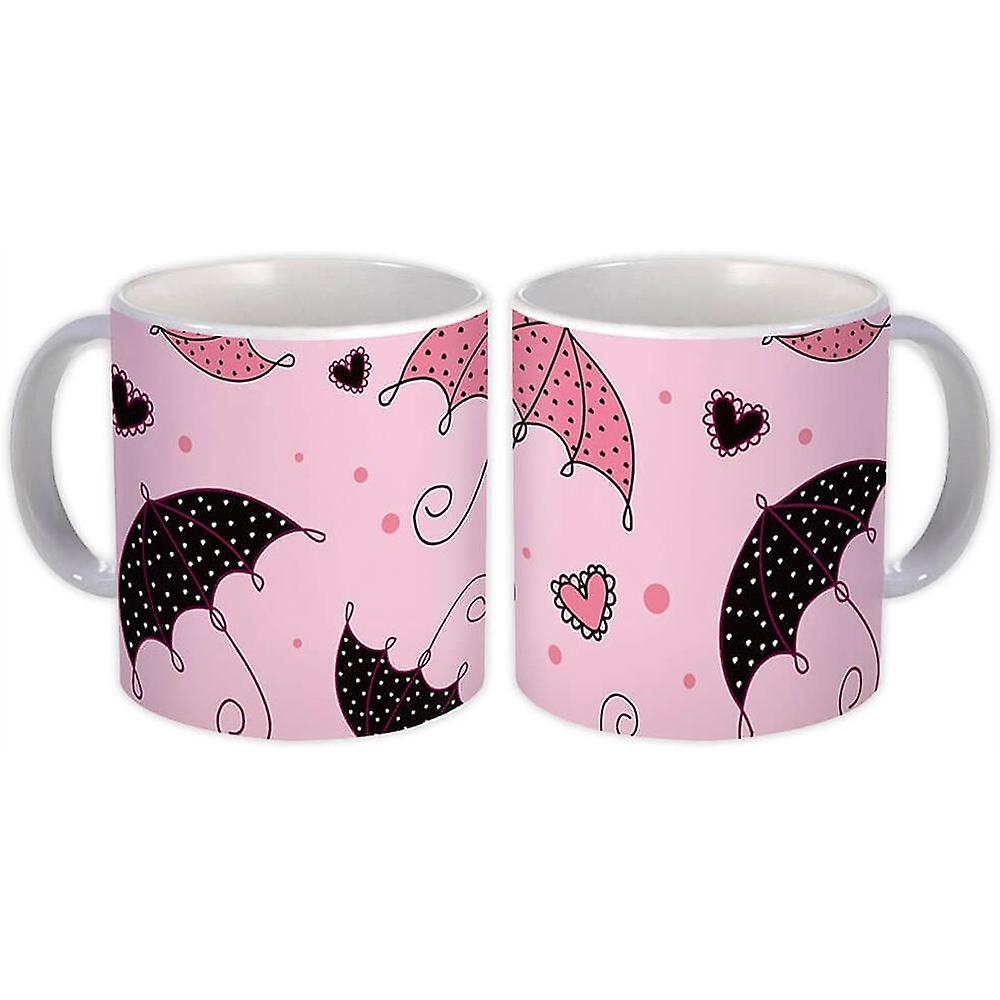Gift Mug: Dotted Umbrellas Hearts