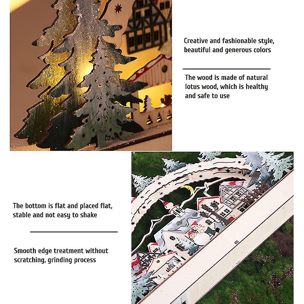 クリスマスハウスLEDクリスマスフォレストシーン木製ショッピングモールの窓の装飾と互換性があります