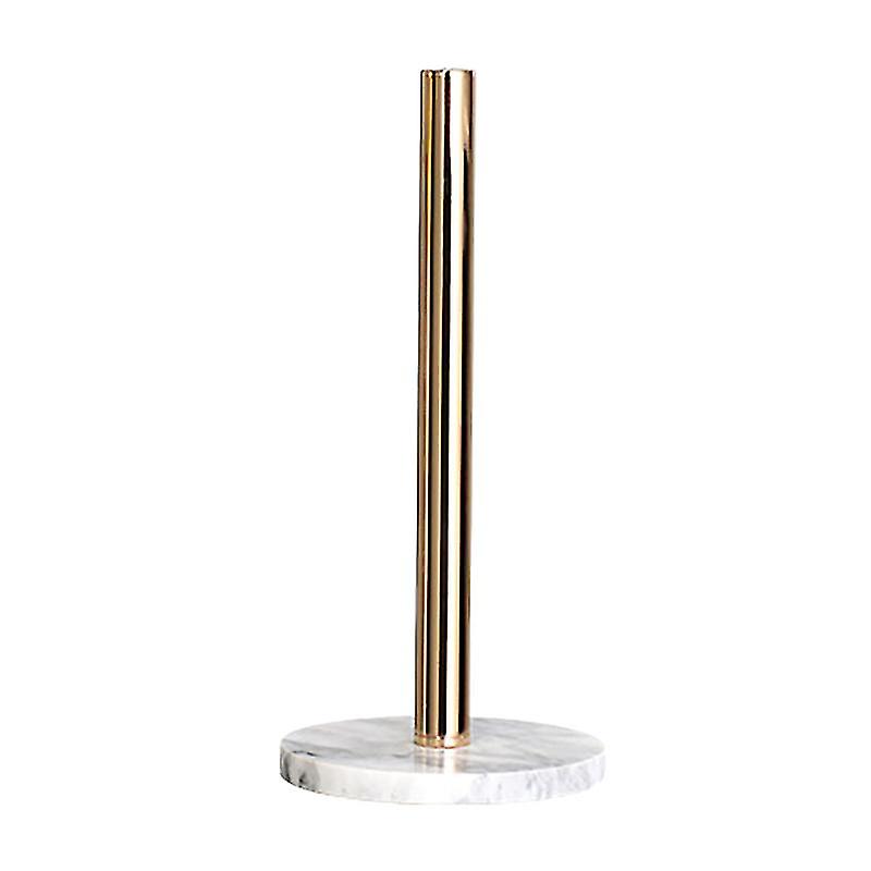 Gold Paper Stand with Marble Base Vertical Paper Towel Rack Modern Paper Towel Holder Roll Toilet C