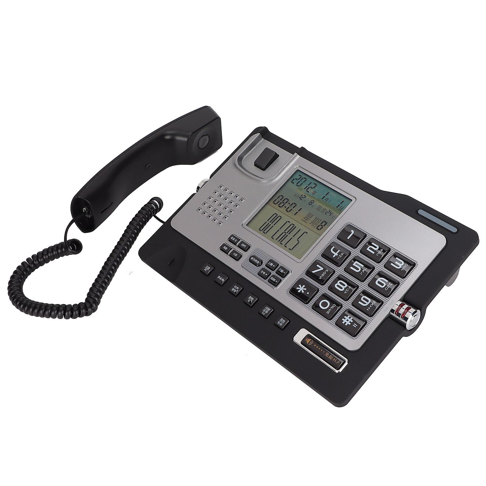 Corded Landline Caller ID Hands Free Voice Prompt Mute Function Wired Telephone for Home Office