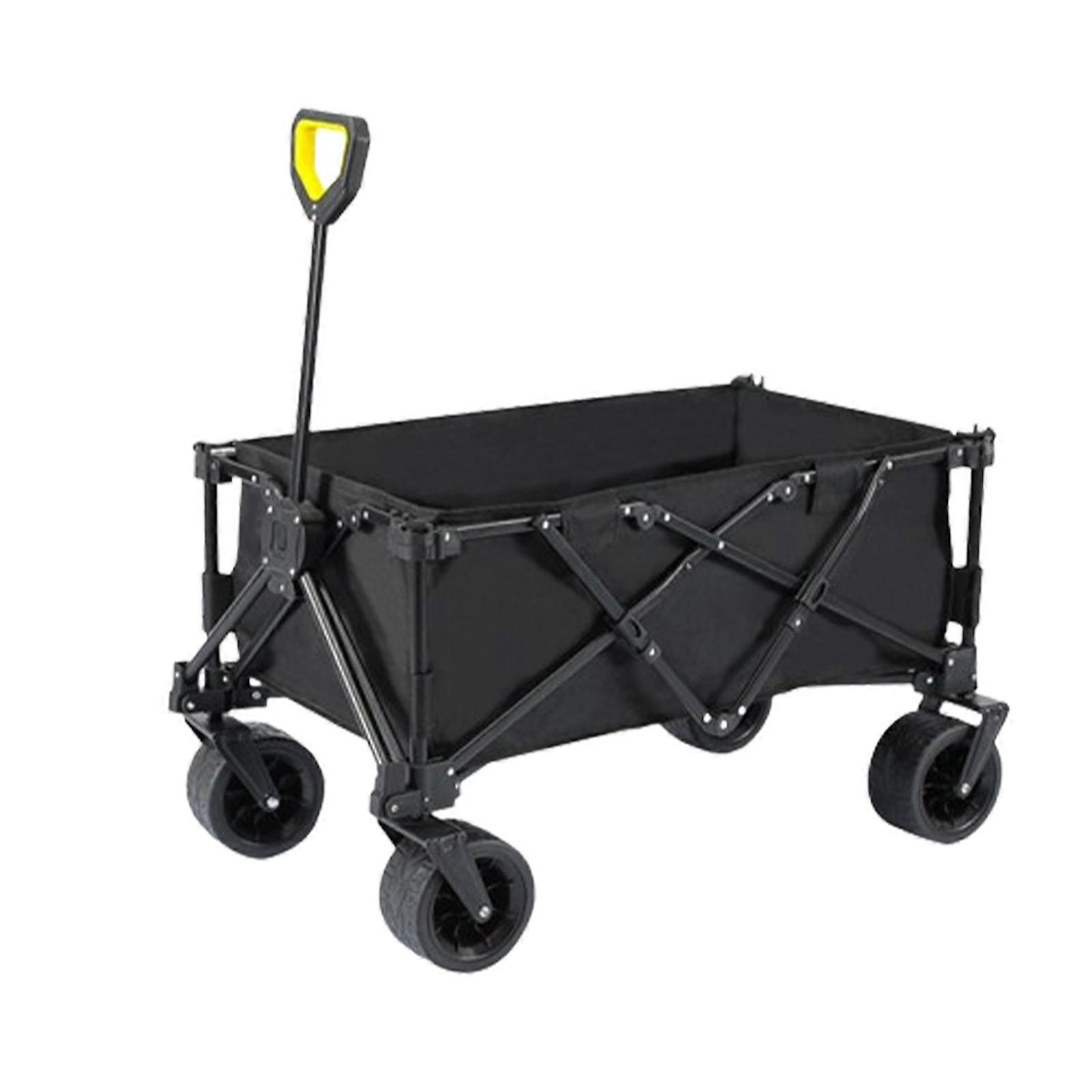 Foldbar vognvogn Heavy Duty havevogn til indkøb udendørs sportshave sort og l