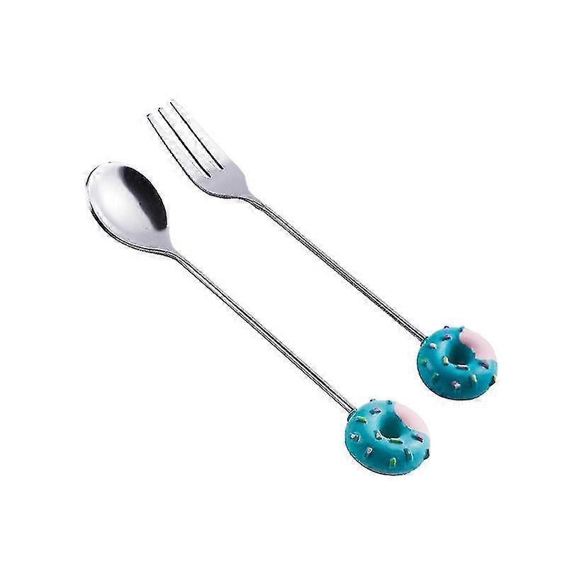 2pcs Kitchen Tableware, Dessert Spoon With Donut Shaped