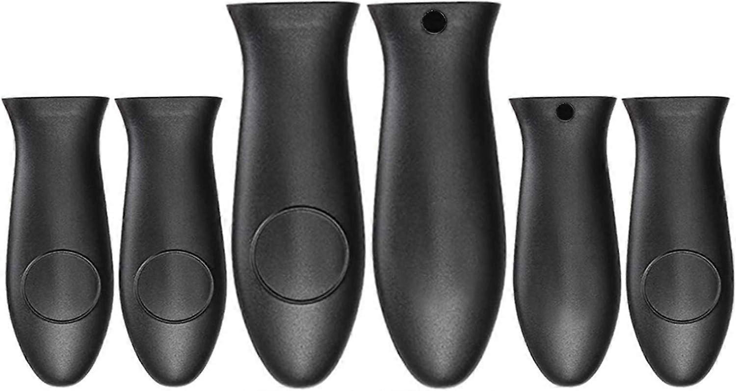 Silikon Hot Handle Halter Kleine Gusseisen Griff Abdeckung Pfanne Griff Abdeckung Grillplatte Abdeckung Kochgeschirr Griffe Abdeckung Griff Griff Abdeckung Kleine & Große Blac