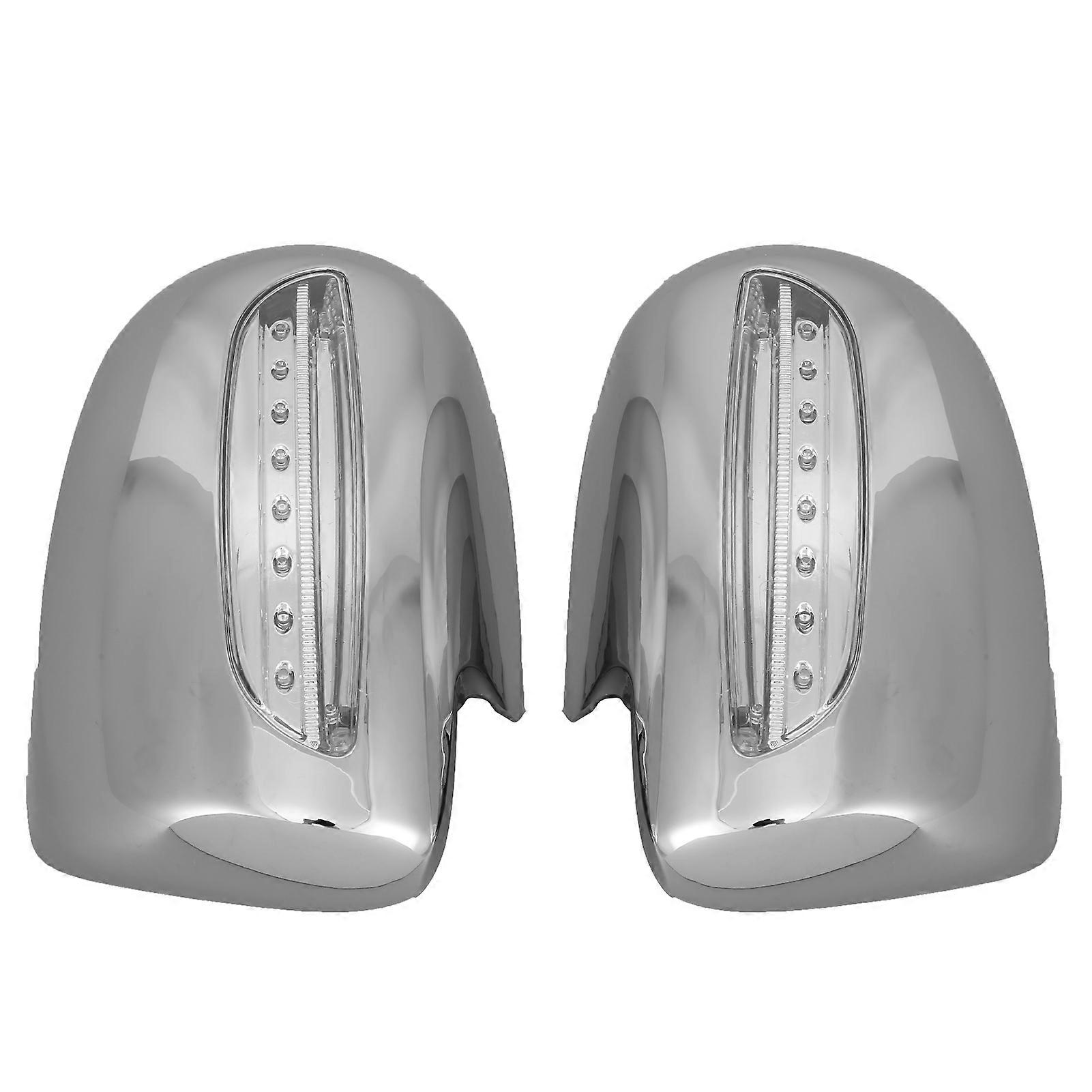 2pcs Door Rearview Mirror Cover Cap Housing with LED Turn Signals DRL Fit for Prius 2003~2008 E2U011