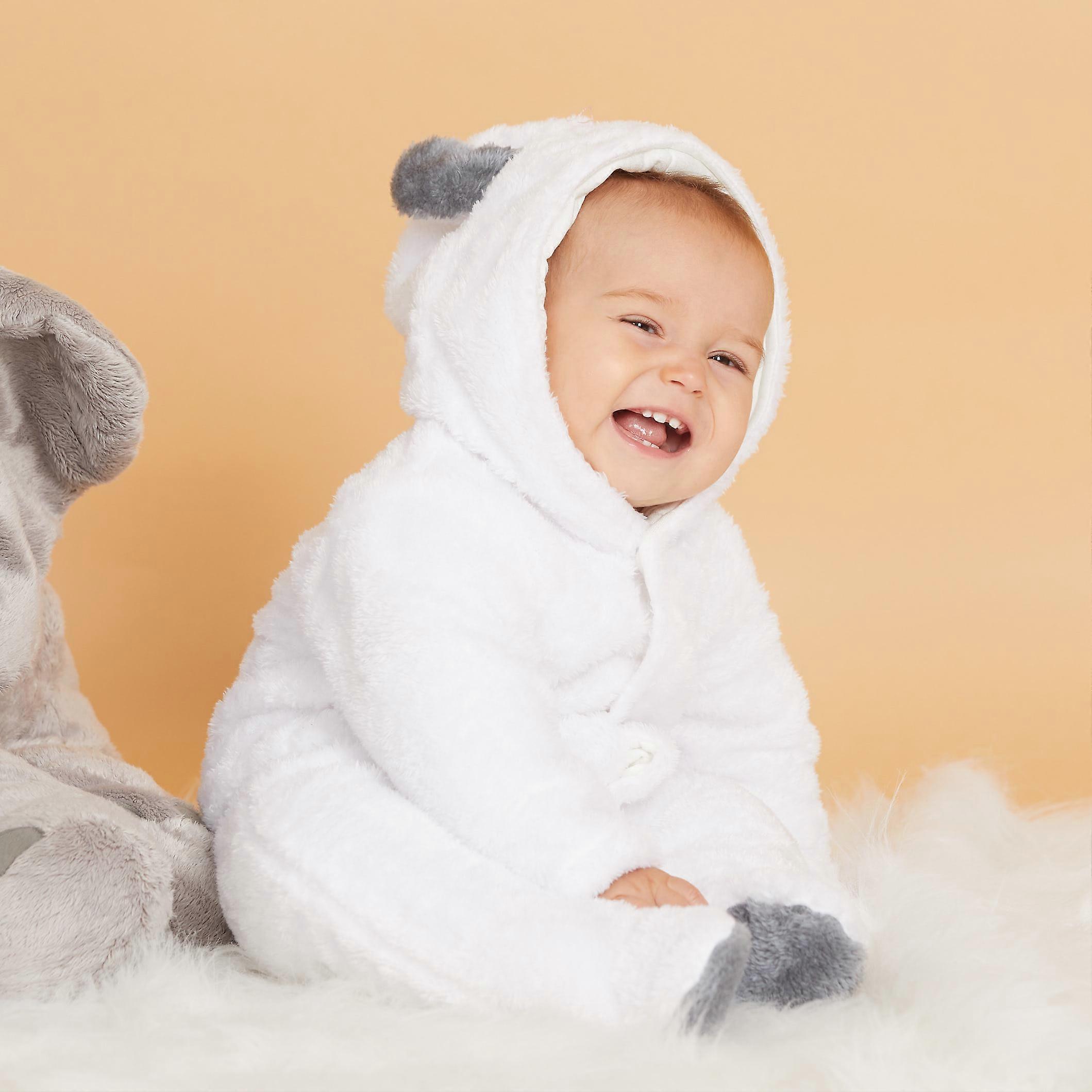 Patpat Nuovo arrivo inverno Baby Bear Warm Fleece Hooded Jumpsuit