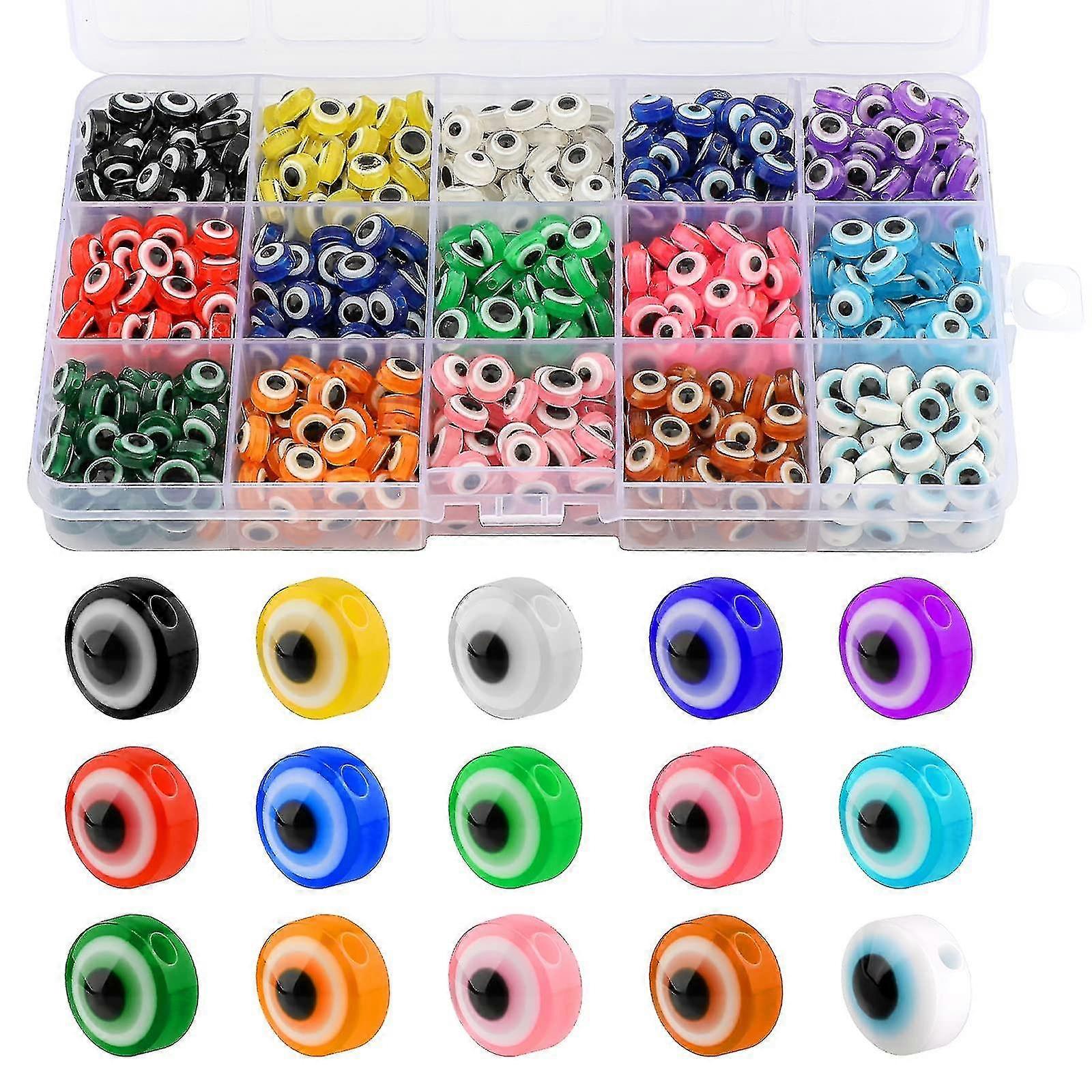 450pcs κακό μάτι χάντρες μάτι χάντρες χειροποίητα κακό μάτι χασίς χάντρες charms για Diy βραχιόλια κολιέ 15 χρώματα