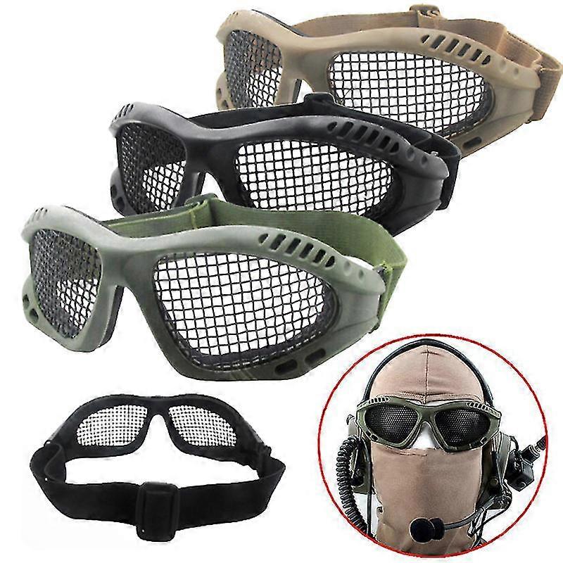 Haute qualité Chasse tactique Paintball Lunettes Lunettes Acier Wire Mesh Airsoft Net Lunettes Résistance aux chocs Eye Game Protector
