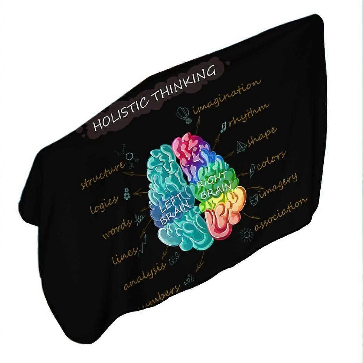 Holistic Thinking Colorful Brain Microfiber Beach Towel