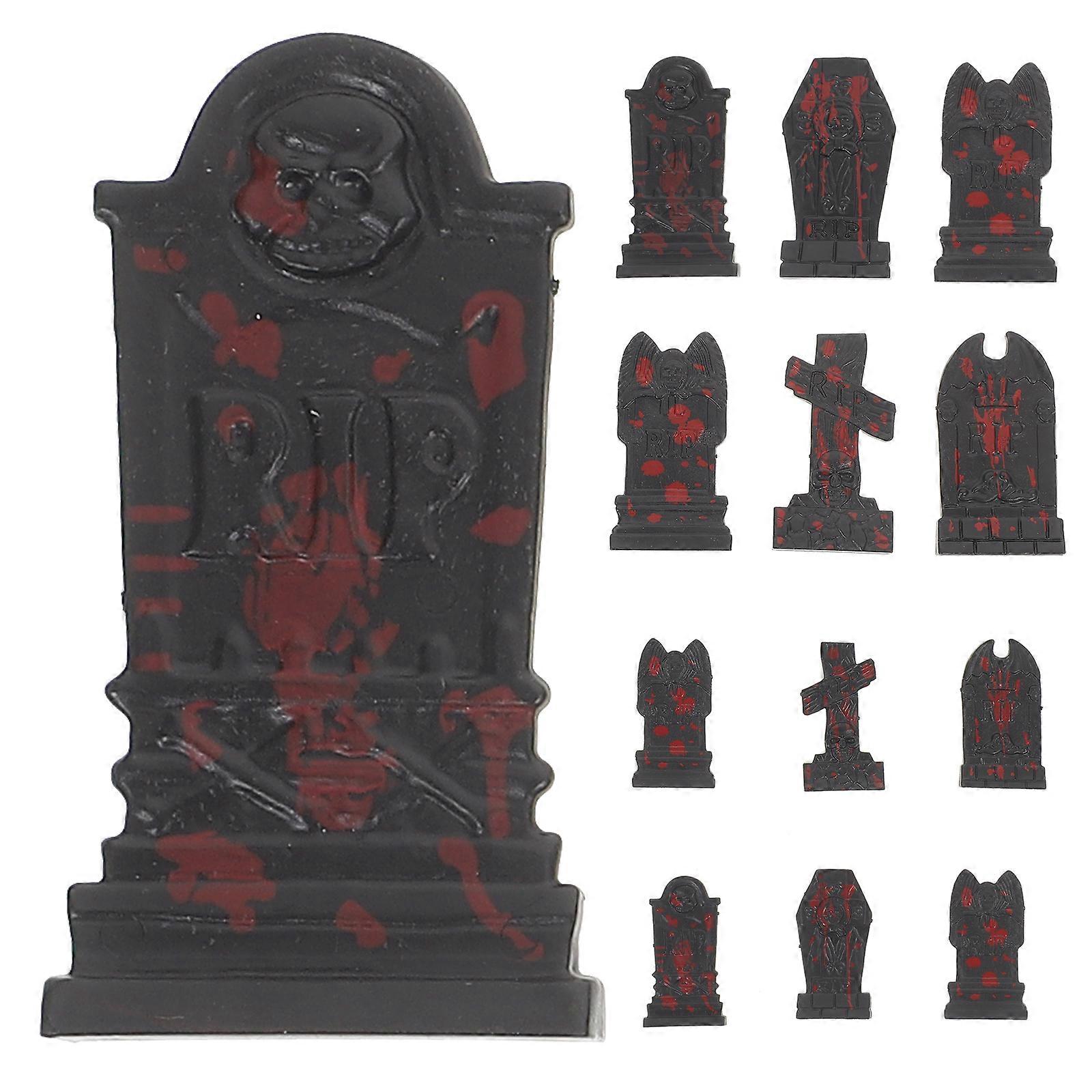 20pcs Halloween Gravestone Model Party Layout Tombstone Model Small Tombstone Mixed Style