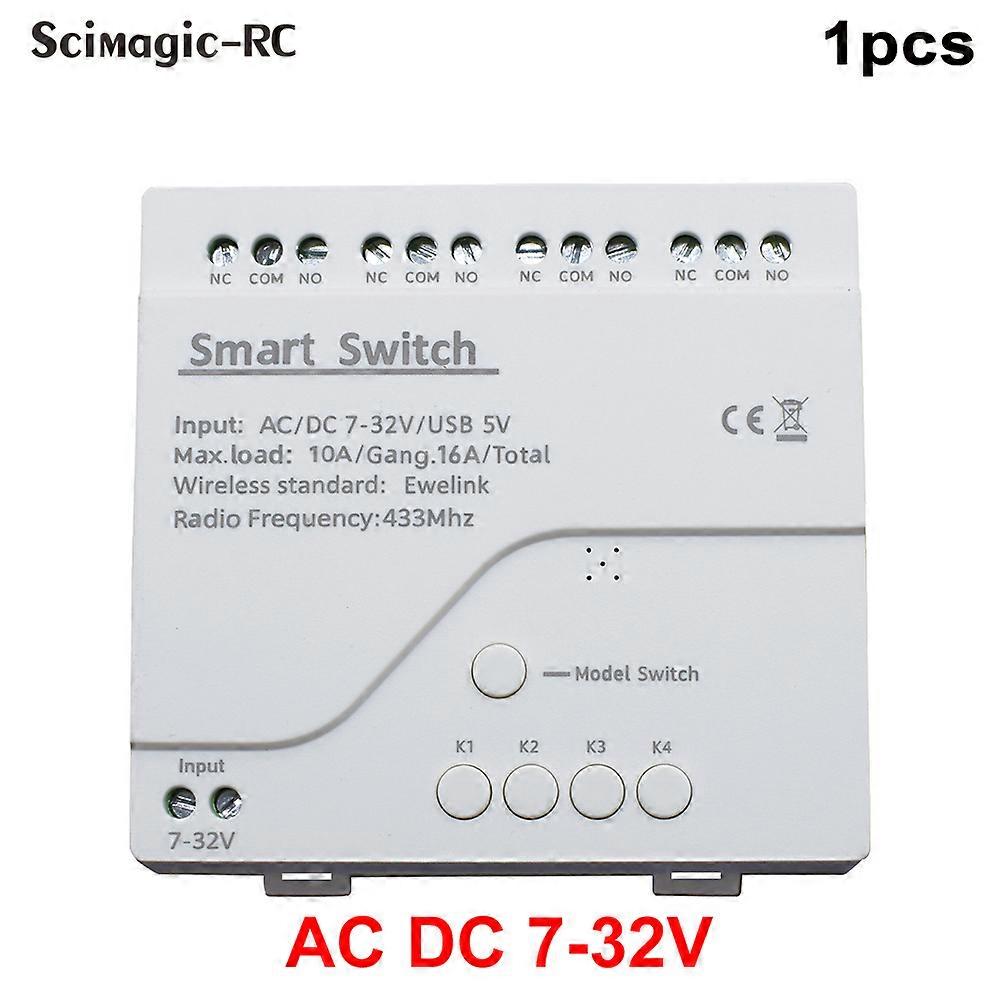 Smart Wifi Switch 4 Channel Light Motor Garage House Home Automation Residential RF433 Relay Module 4CH Alexa Support