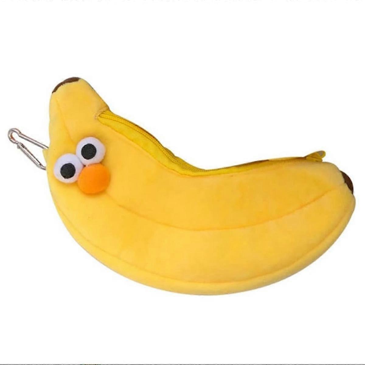 Creatives Novelty Funny Face Simulation Food Fruit Yellow Banana Character Soft Stuffed Clothes Pen