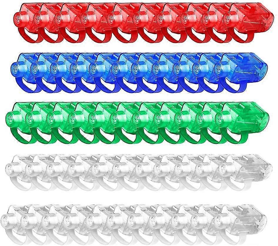 50 Ledフィンガーライト、超明るい導かれた指のライト、ライトアップおもちゃパーティー用品。(色)