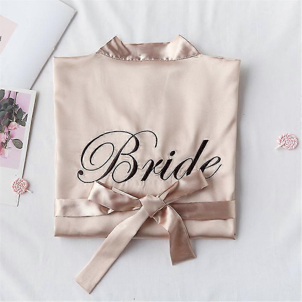 Gelin Elbiseleri Kadın Kısa Kimono Bornoz Düğün Partisi Elbiseleri, Düğün Partisi Hazırlanma İçin Gelin Sabah Elbiseleri