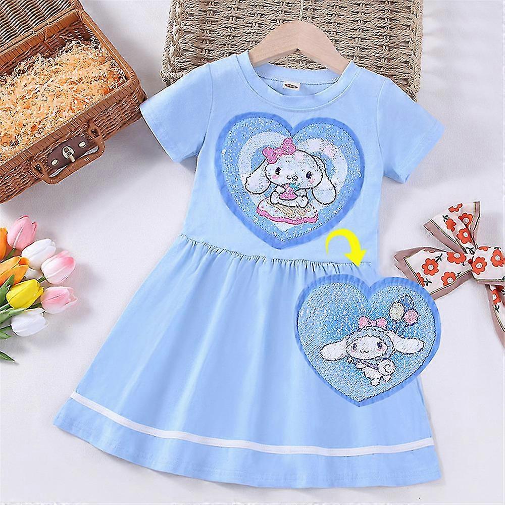 كورومي سانريو سينامورول ميلودي الأميرة اللباس أطفال بنات شورت كم الصيف عيد ميلاد حزب الترتر فساتين