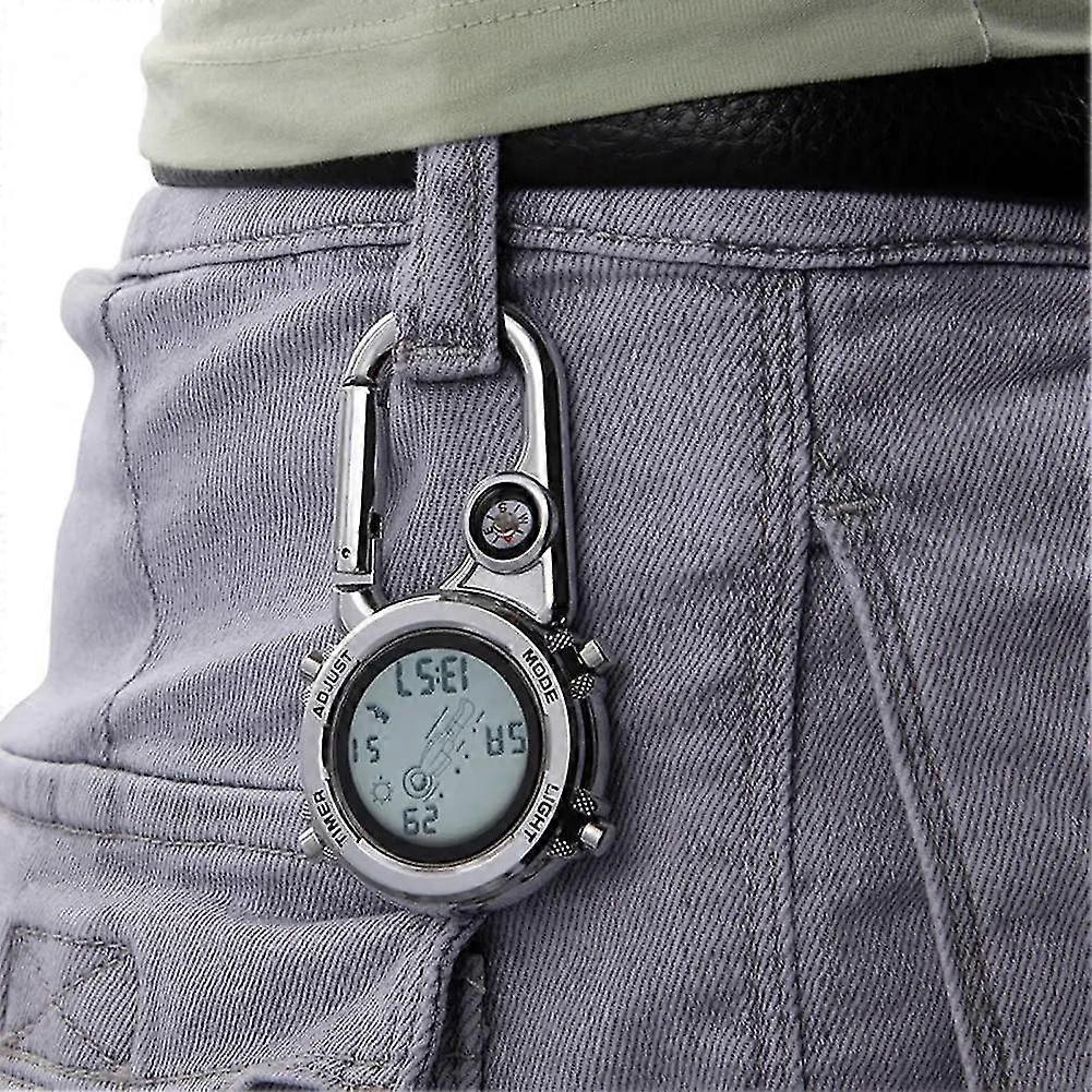 2 kpl karabiinikello monitoiminen elektroninen taskukello vyötärökello taskukello valoisa ulkoilureppu kello-hyvä-yvan