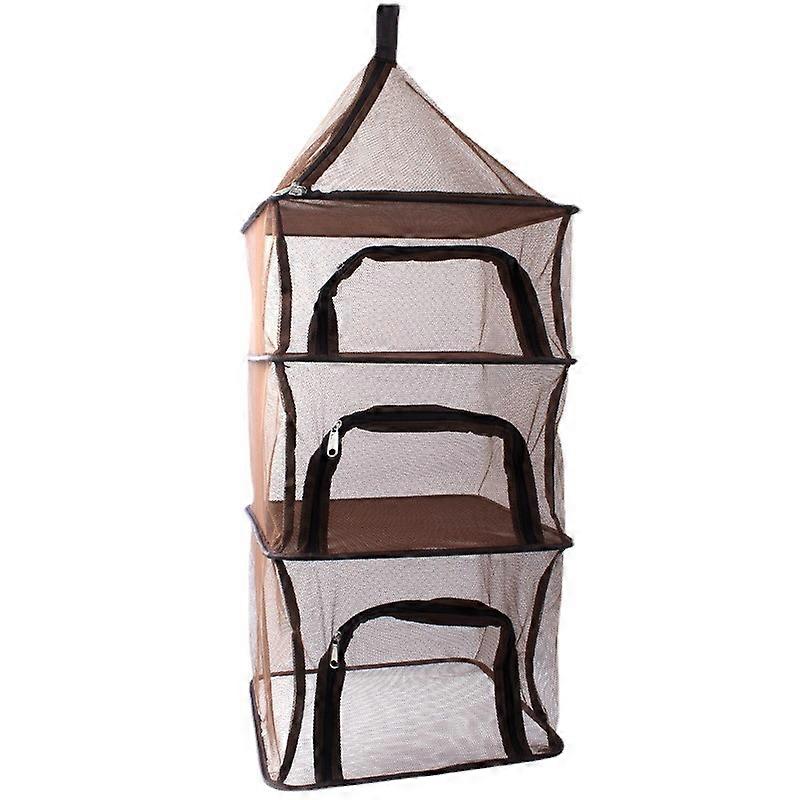 Outdoor folding four layer drying net