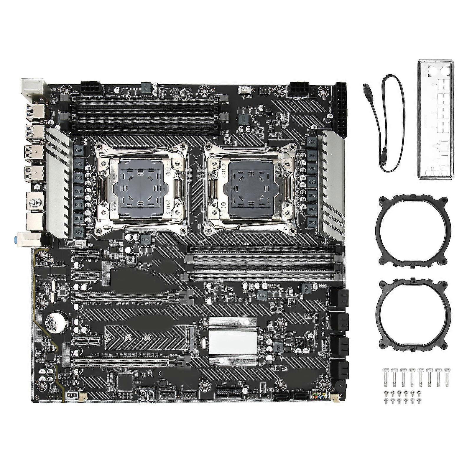 LGA2011 V3 V4 X99 DUAL F2 اللوحة الأم مع 8 دعم DDR4 و 10 SATA3.0 وواجهة M.2 NVME واللوحة الأم E ATX للألعاب و 2 Gigabit NIC