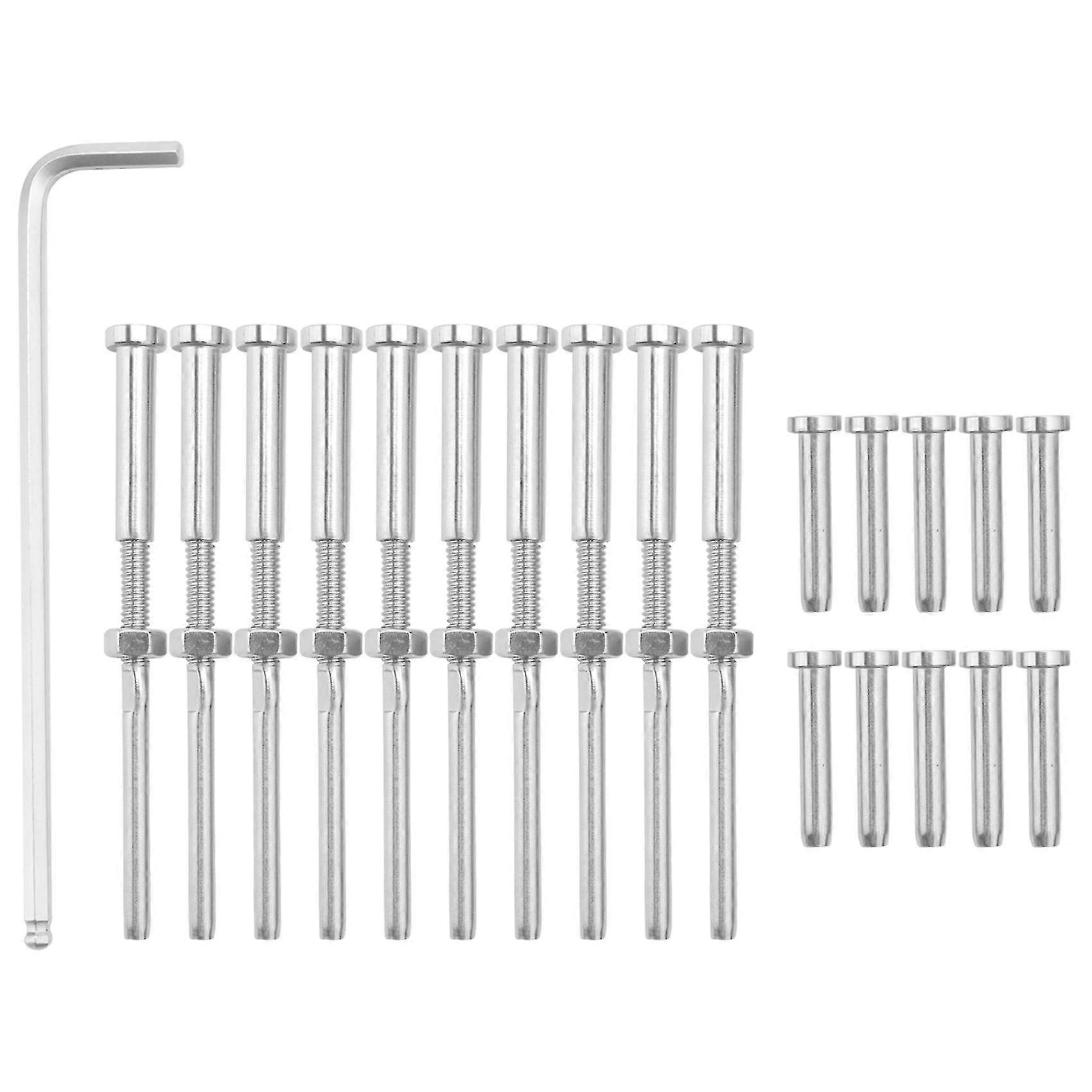 Stemball Swage And Invisible Hex Head Threaded Stud Tension End Fitting Terminal Combination Pack F