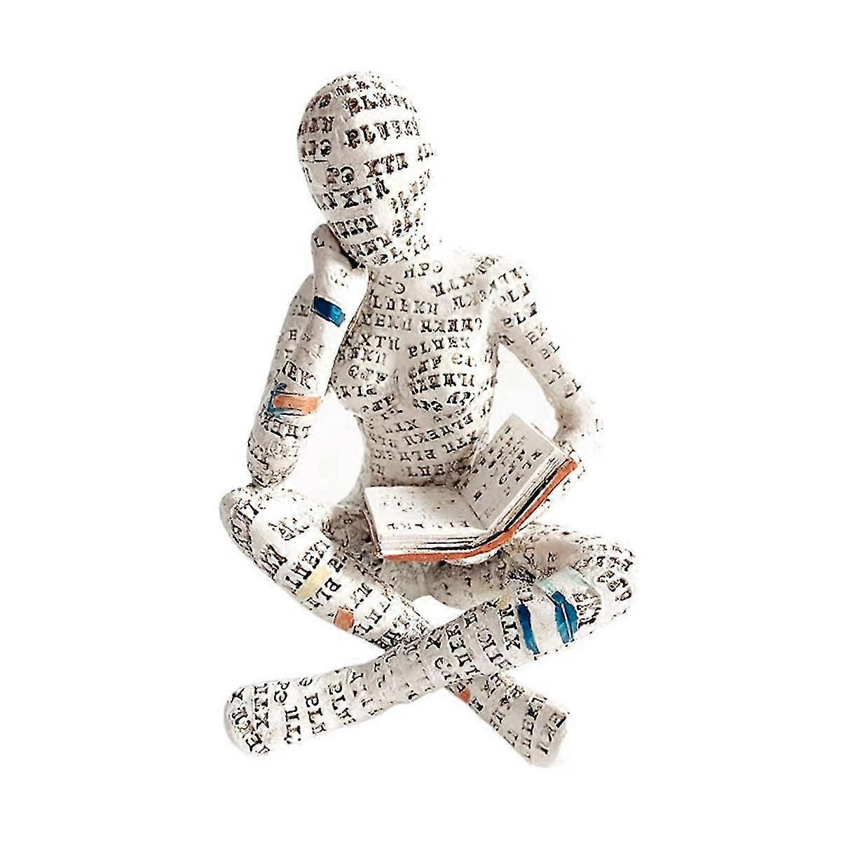 Pulp Reading Figurine Resin, Statue Sculpture Modern Decoration On Shelf For Living Room Office Bed