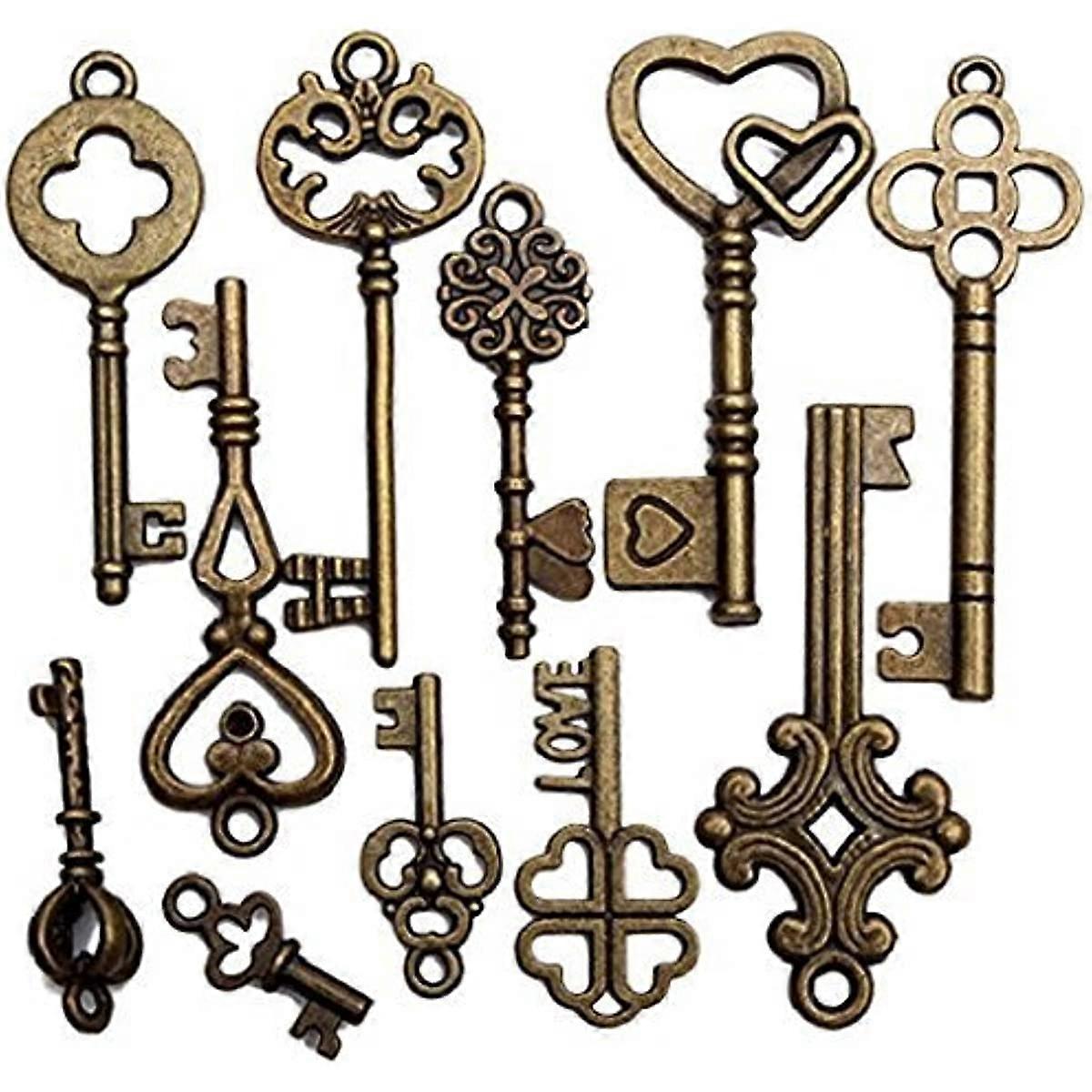 Vintage Skeleton Keys 11 PCS Mixed Vintage Διακοσμητικά Μικρά Κλειδιά σε Antique Bronze