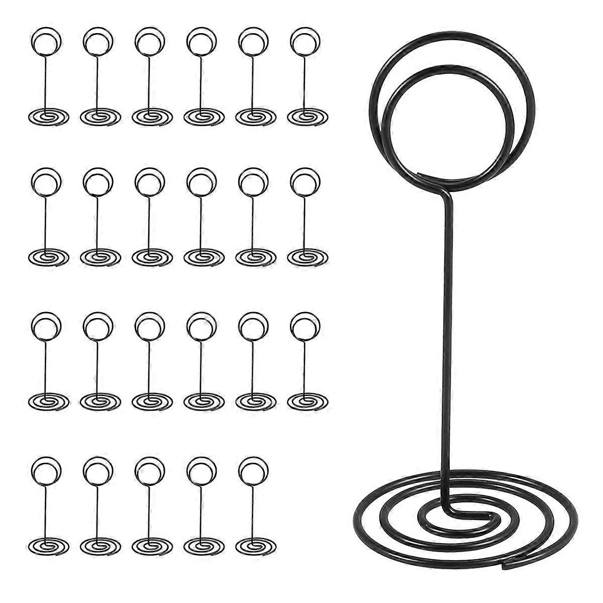 24 Pack Table Number Holder Wedding Table Name Card Holder Clips Picture Memo Note Photo Stand (Bla