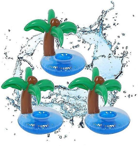Aiwan Lezhi 3 Pack Coconut Tree Inflatable Drink Holdersdrink Floats Inflatable