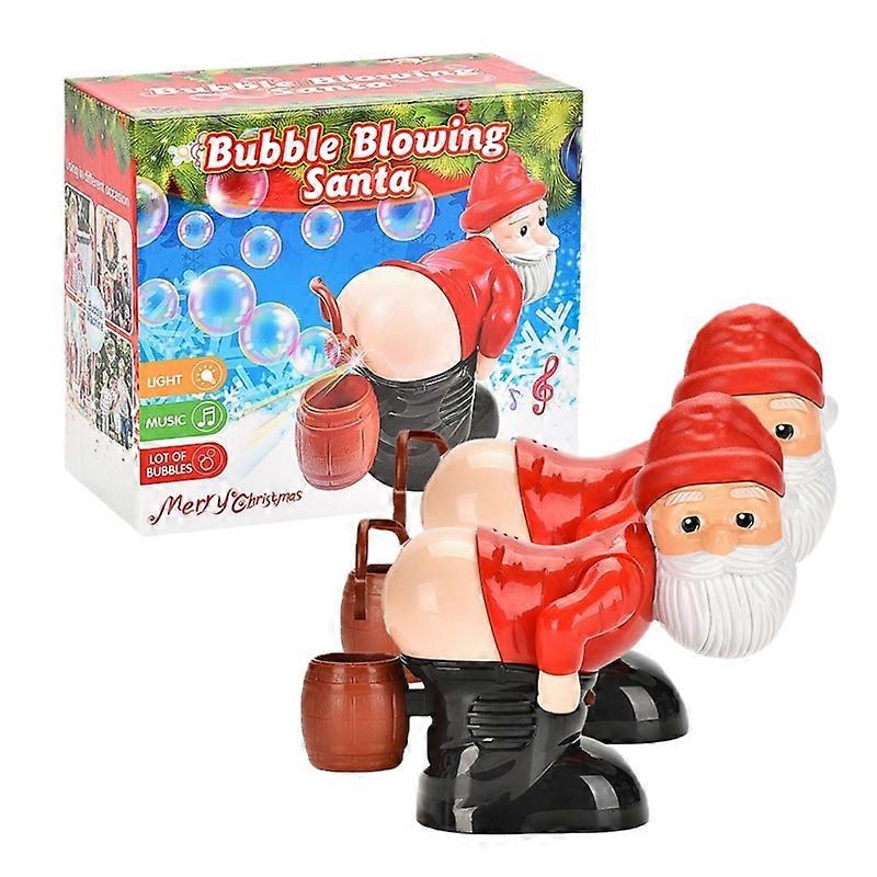 2 قطع عيد الميلاد مضحك سانتا الكهربائية فقاعة تهب آلة فقاعة تهب اللعب هدية