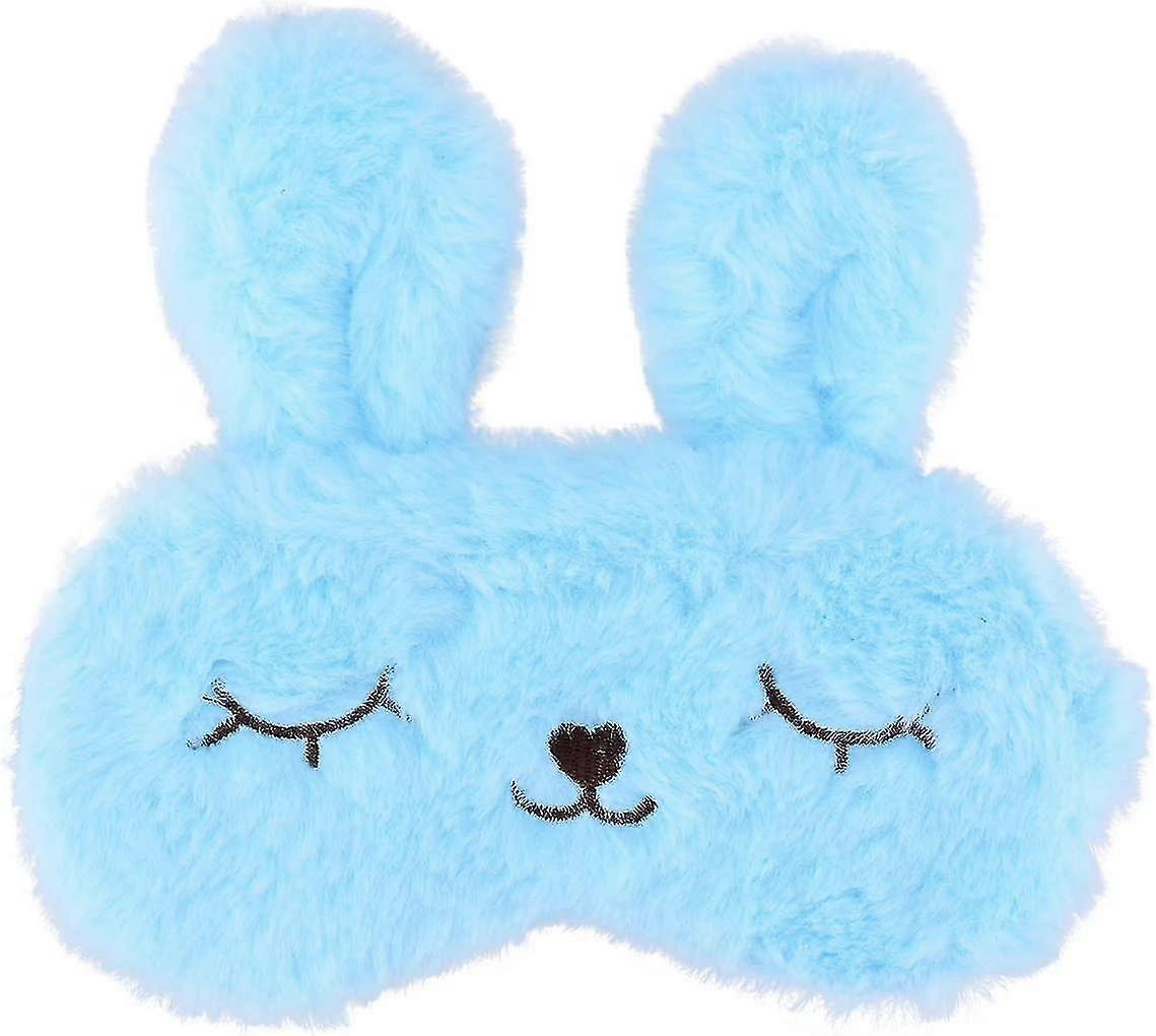 Sleep Masks Cute Rabbit Animals Funny Plush Sleep Mask With Elastic Band Eye Mask Cover,blue