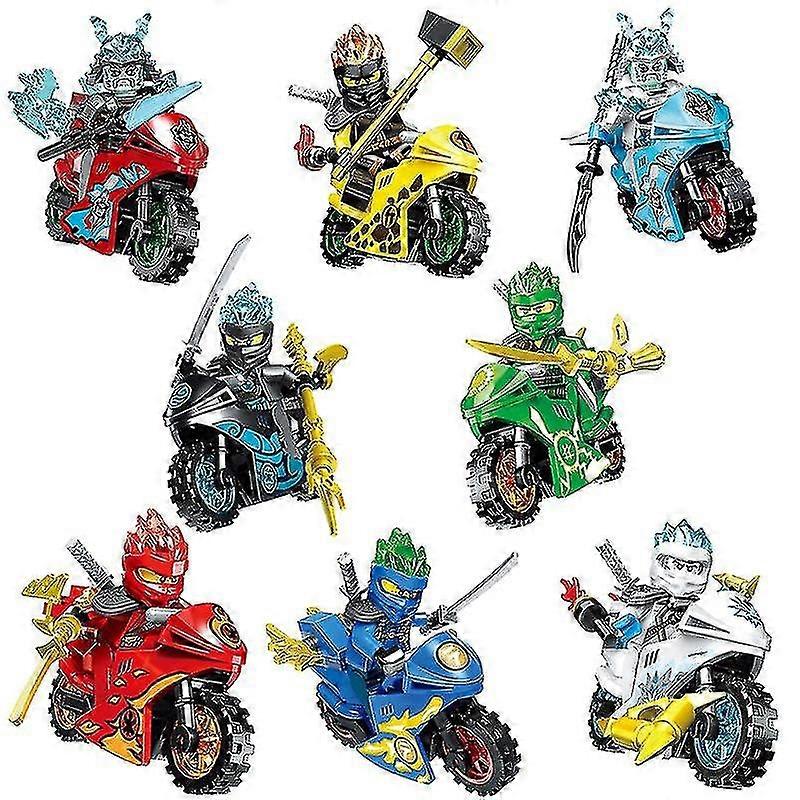 Ninja Series Motorcycle Racing 8 Models 1 Set Of Children's Assembled Building B