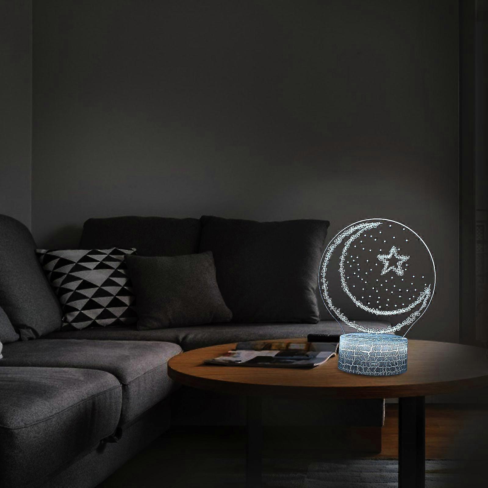 Mubarak Ramadan Led Diy Lamp Eid Decorations Moon Star Night Lights