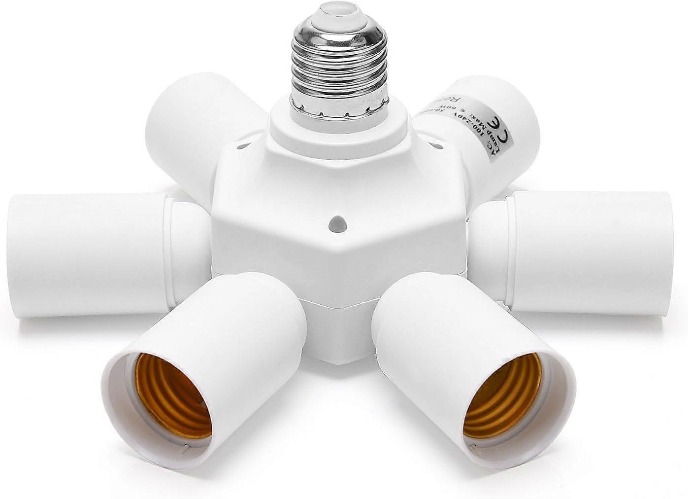 7 in 1 E26 E27 Socket Splitter Adapter E26 Standard Medium Base Bulb in 1 Light Socket 4 Way Light Socket Adapter Lamp Holder Extender (6+1) Fixed Typ