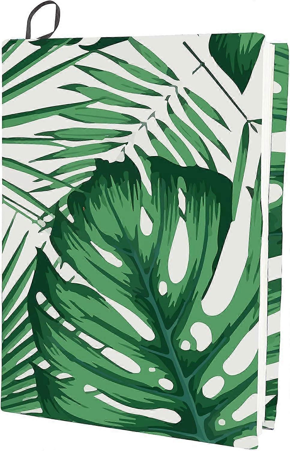 Tropical Leaf Stretchable Book Cover Forest Plants Washable Reusable Large Nylon Protective Covers 9.4x15.7 Inch Elastic Notebook Wraps Suitable for M